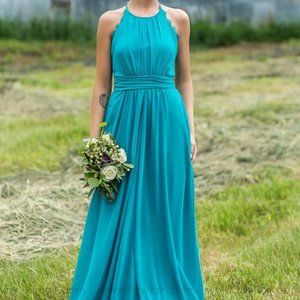 Turquoise Long Bridesmaid Dress